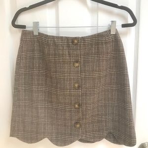 Southern Proper Scalloped Plaid Skirt SZ 4